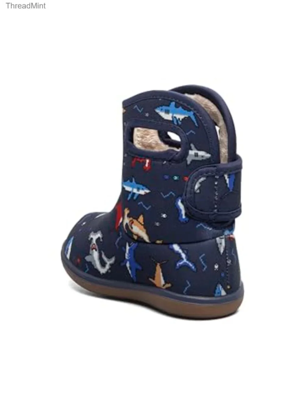 Waterproof Kids Snow Boots with Faux Fur Lining, Hook & Loop Closure, Calf